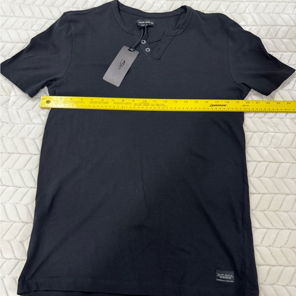 Black Men's Silver Jeans Shirt